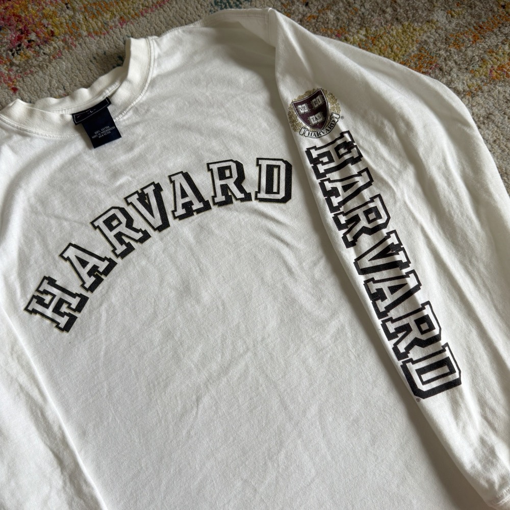 Vintage JanSport Harvard University Long Sleeve T-Shirt Mens Large Ivy League